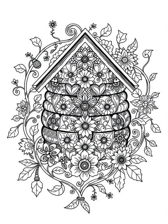 mandala beehive coloring page