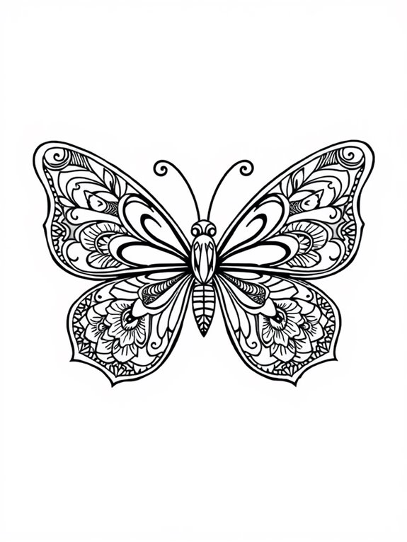 mandala butterfly coloring page