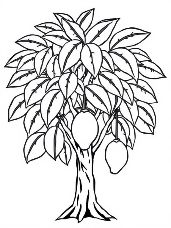 mango tree coloring page