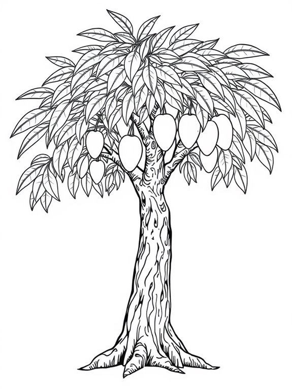 mango tree line art