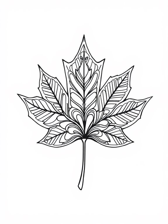 maple leaf coloring page