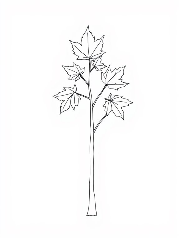 maple sapling coloring page