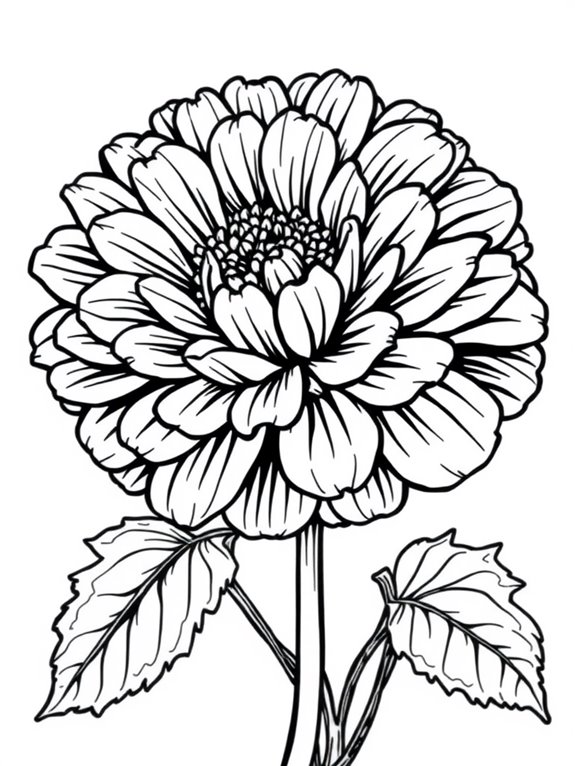 marigold flower coloring page