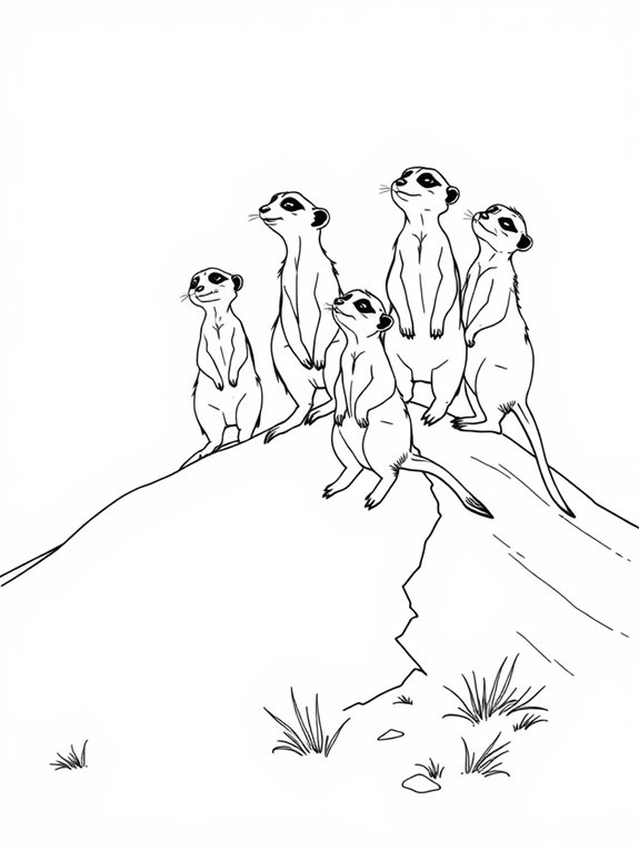 meerkats on sandy landscape