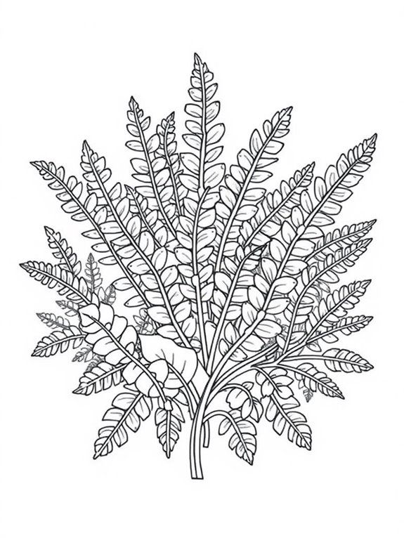 mini ferns coloring page