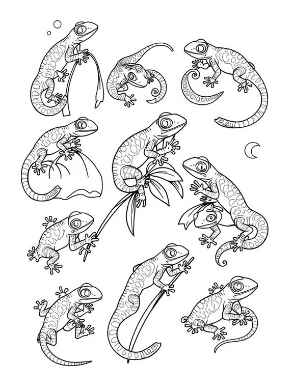 miniature gecko coloring page