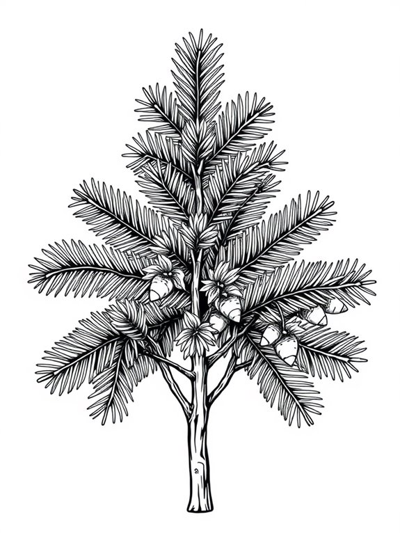 miniature spruce tree illustration