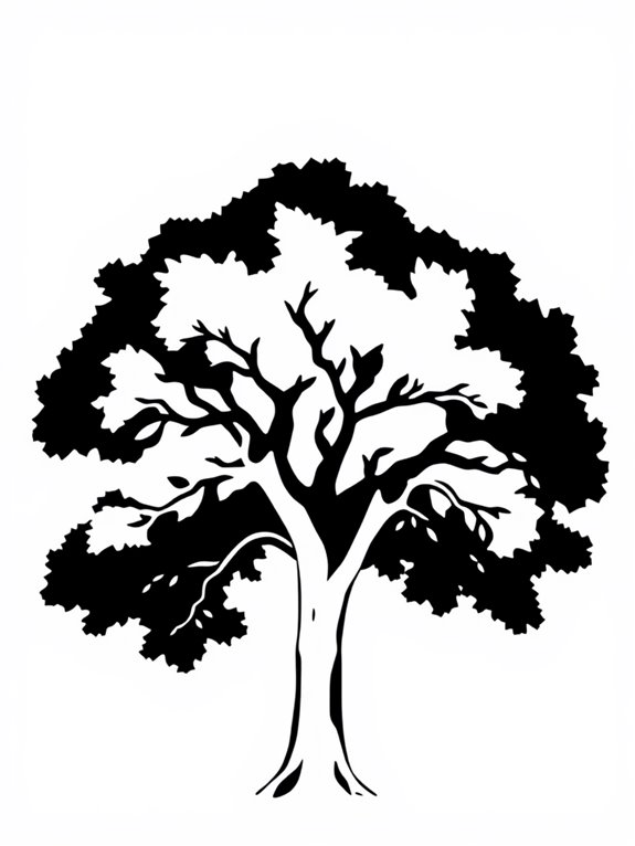 minimalist oak tree outline