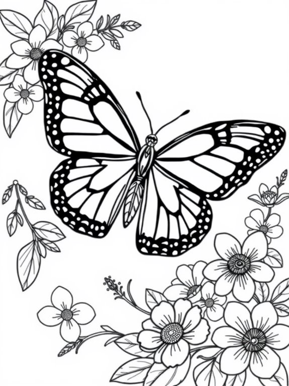 monarch butterfly floral design