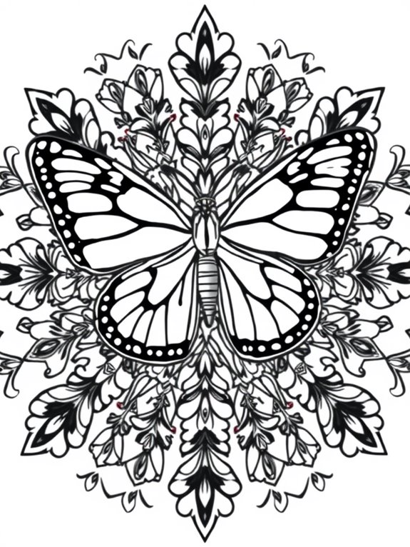 monarch butterfly mandala design