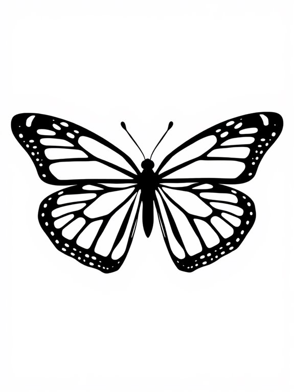 monarch butterfly silhouette coloring