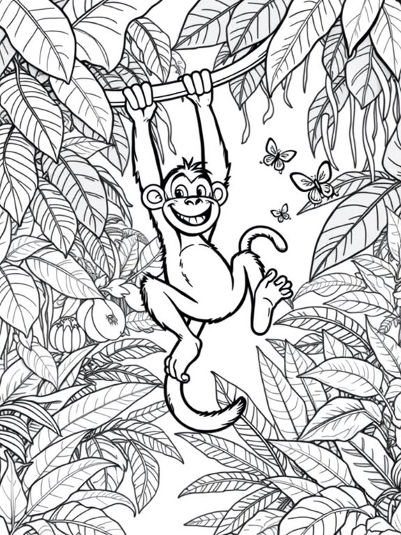 monkey in rainforest setting