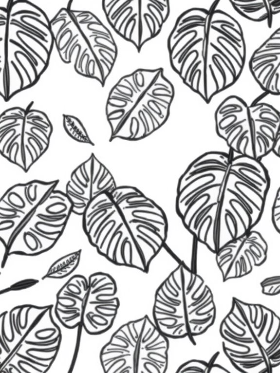 monstera leaf coloring page