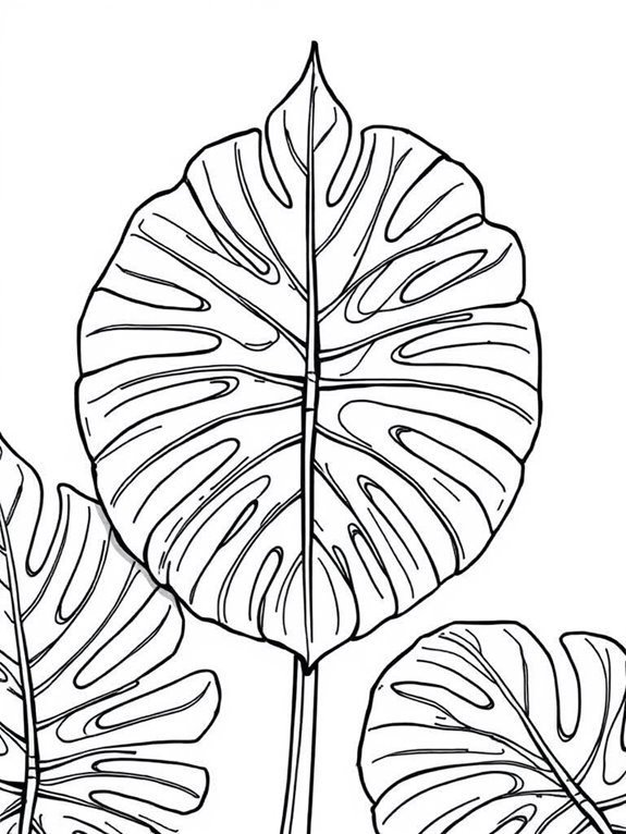 monstera leaf coloring page