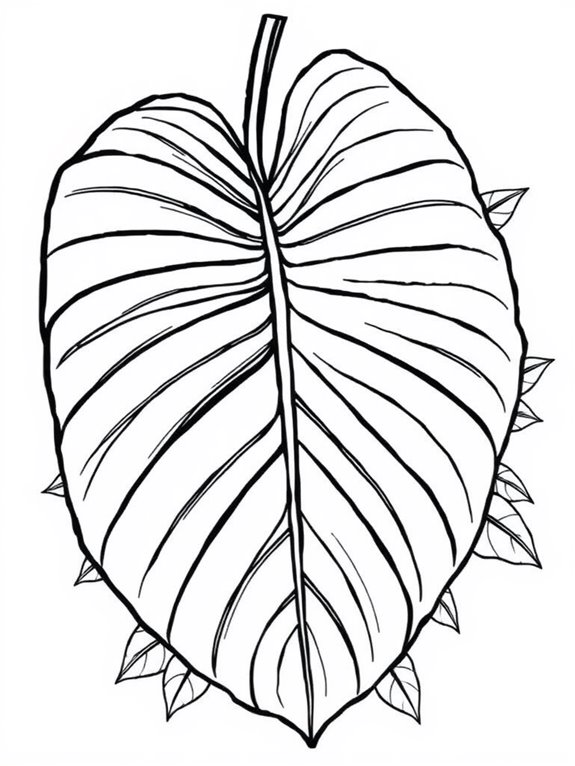 monstera leaf coloring page