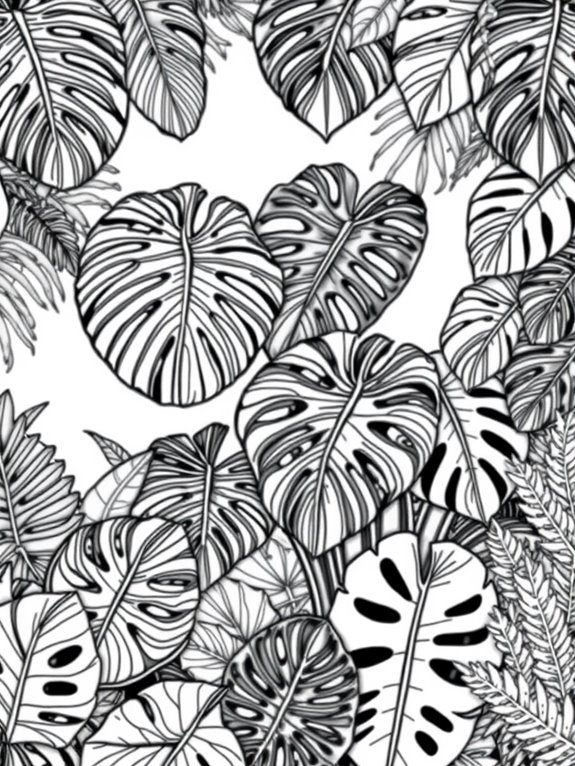 monstera plant jungle scene