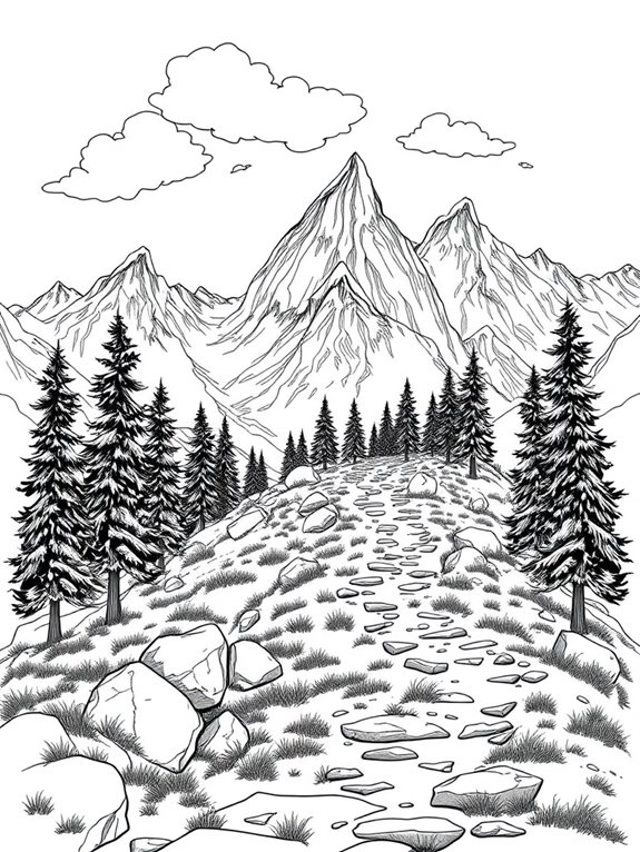 mountain climbing path illustration