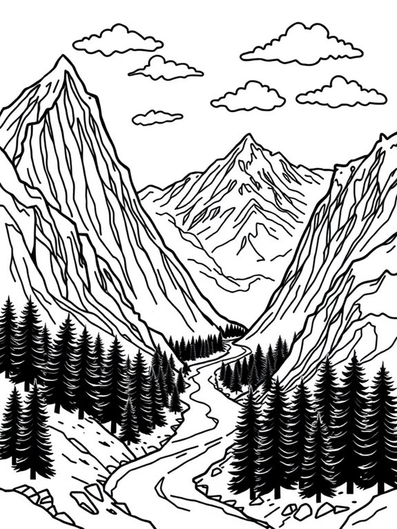 mountain shapes coloring page