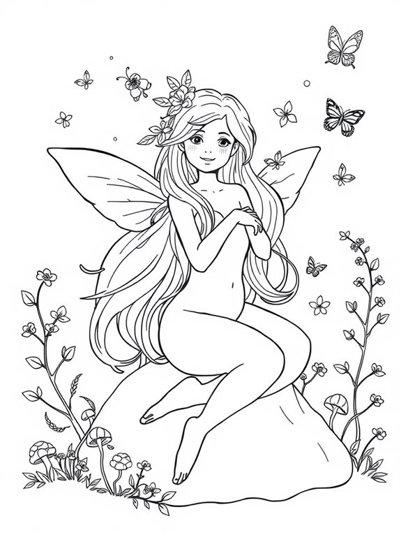 nymph coloring page design