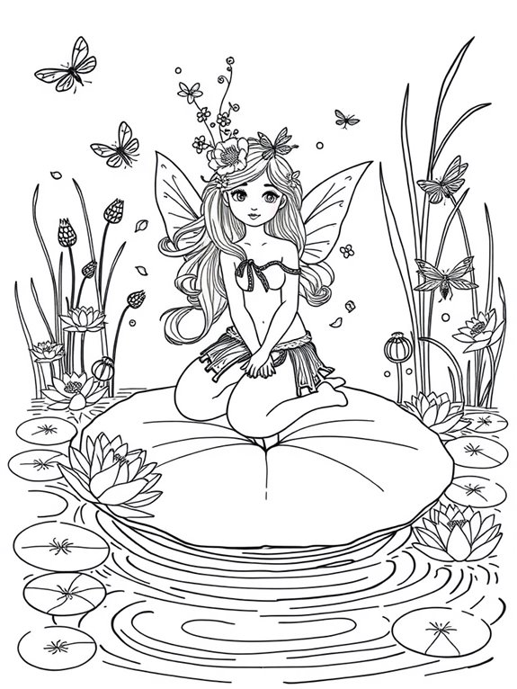 nymph themed coloring page