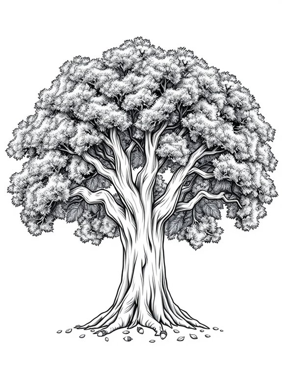 oak tree coloring page