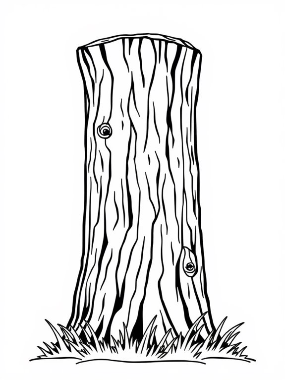 oak trunk coloring page