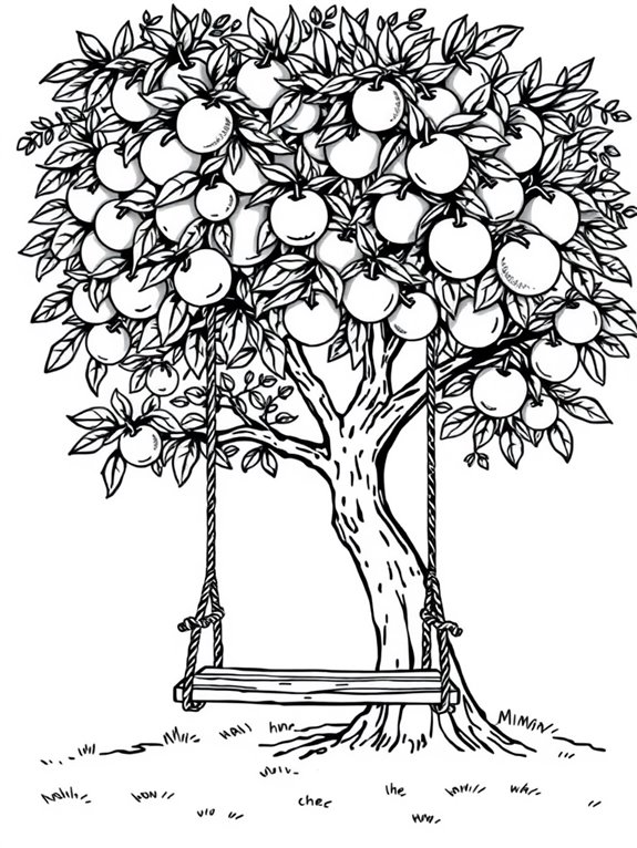 orange tree with swing