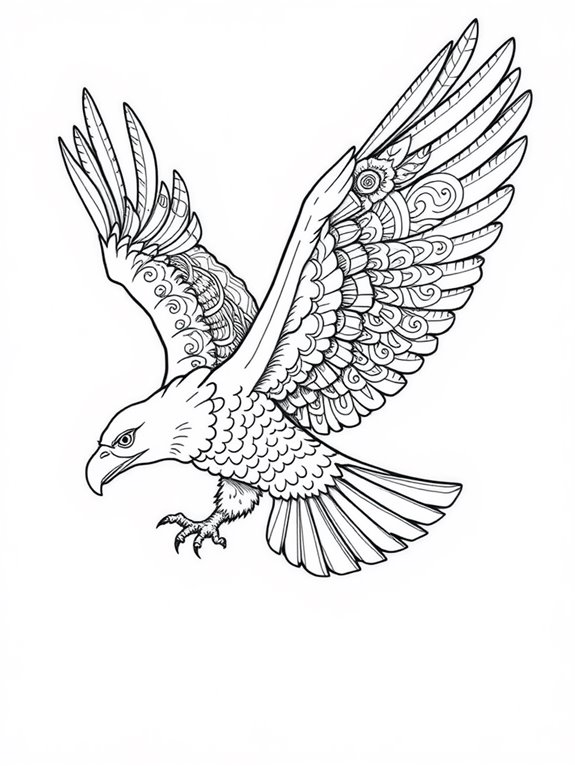 ornate feathers coloring page