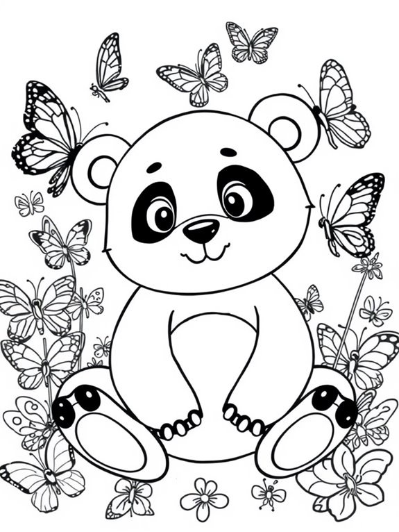 panda coloring page art