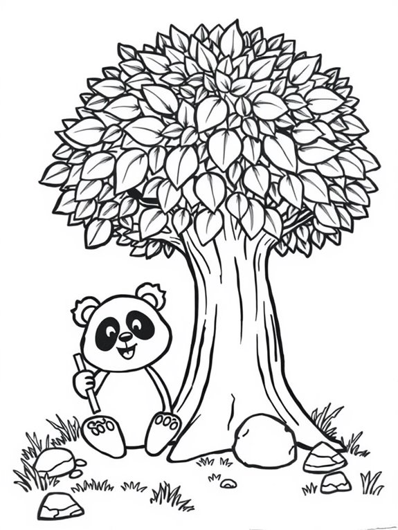 pandas coloring page design