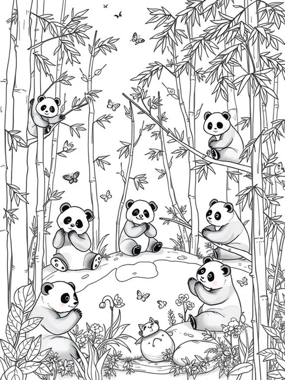 pandas surrounded by trees