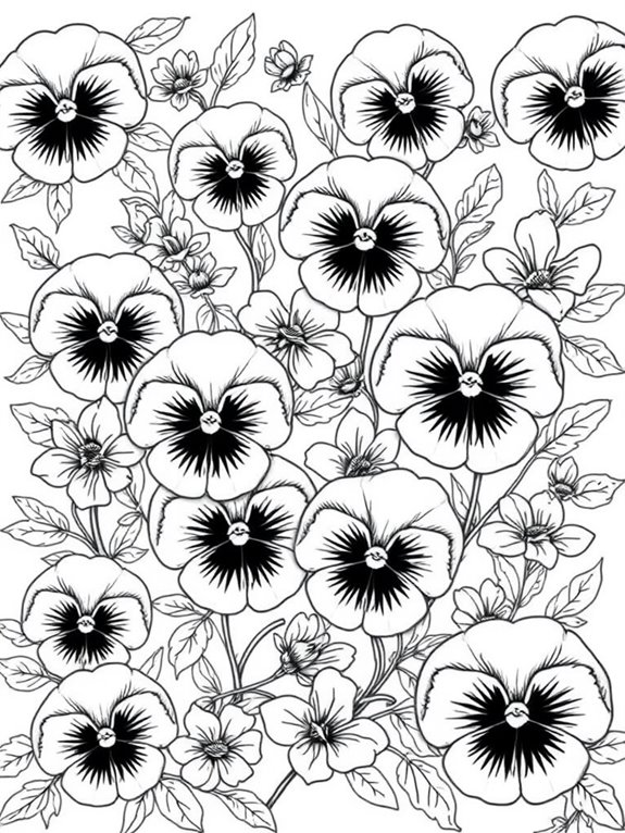 pansy flower coloring page