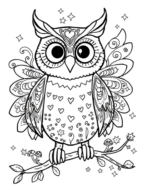 patterned wings fairy owl