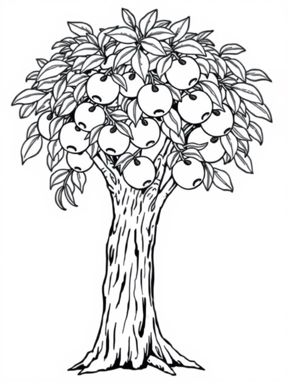 peach tree coloring page