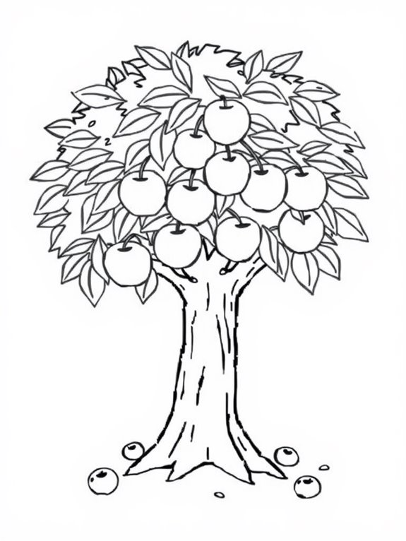 peach tree coloring page