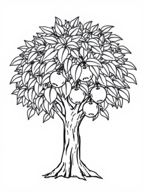 peach tree coloring page