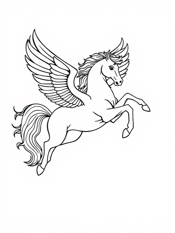 pegasus coloring page design