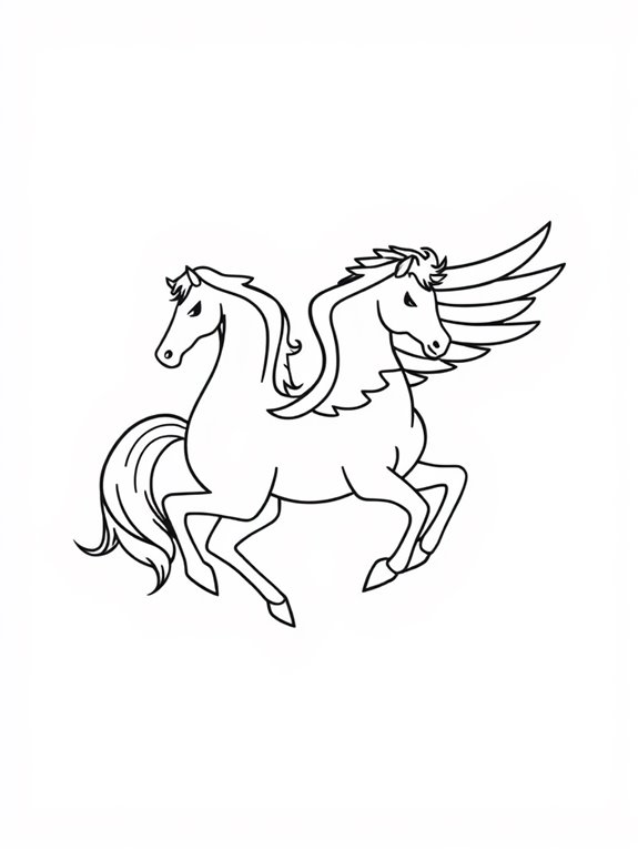 pegasus coloring page outline