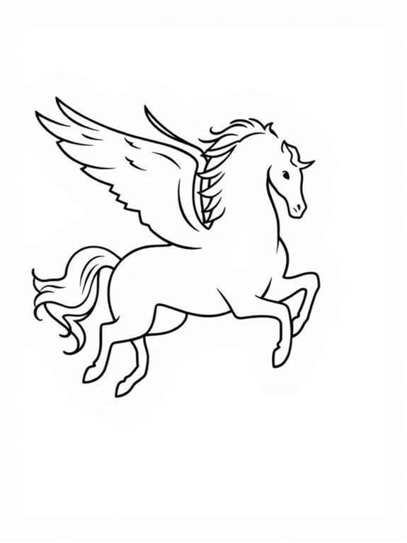 pegasus silhouette coloring page