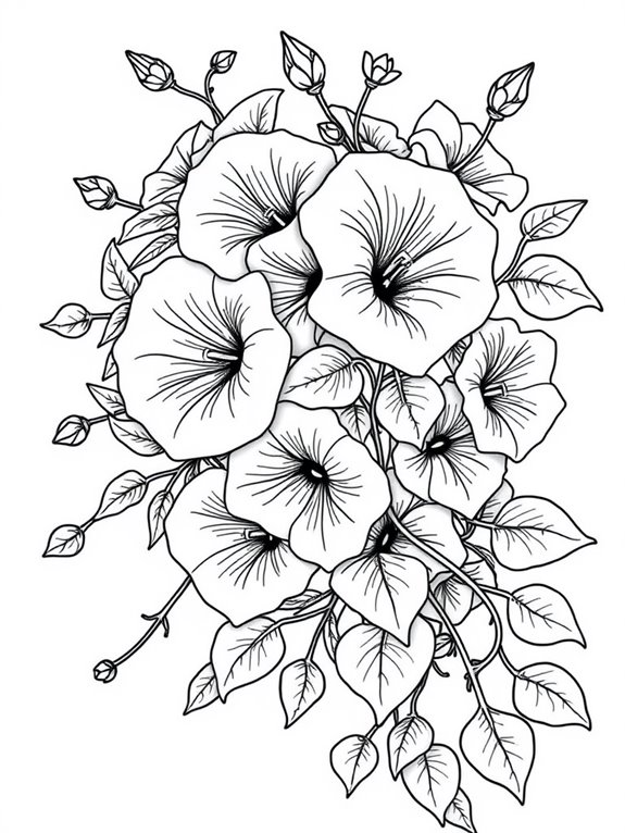 petunia vine coloring page