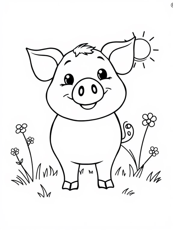 pigs coloring page activity