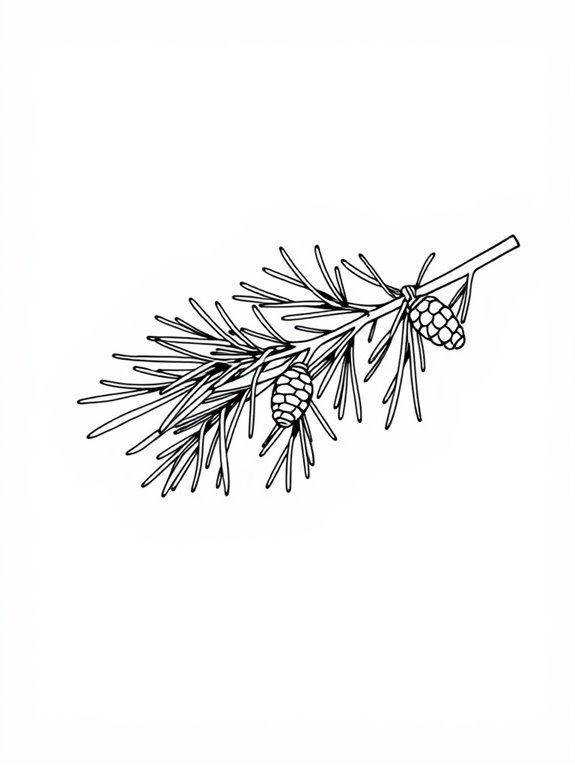 pine branch coloring page