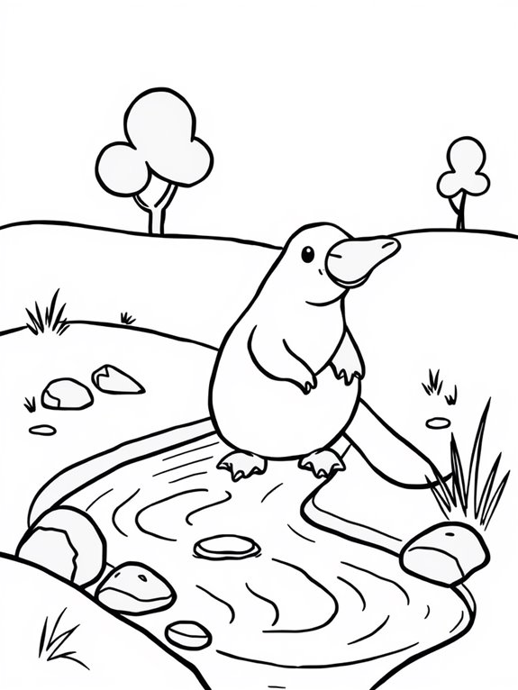 platypus in scenic landscape