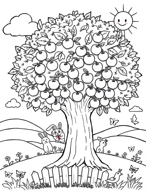 playful apple tree scene