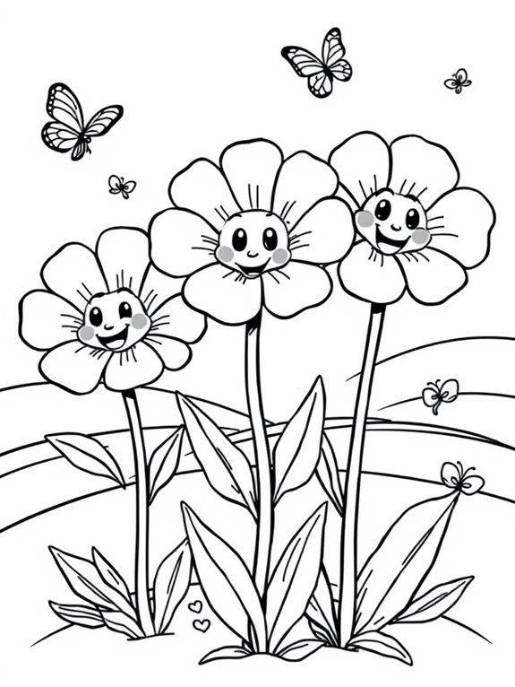 playful buttercup friends coloring page