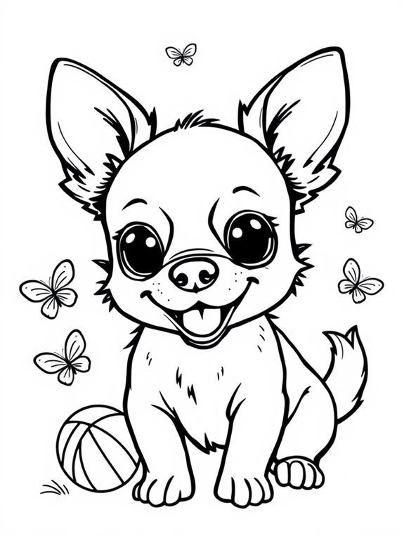 playful chihuahua puppy illustration