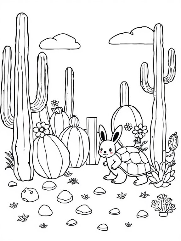 playful desert animal coloring