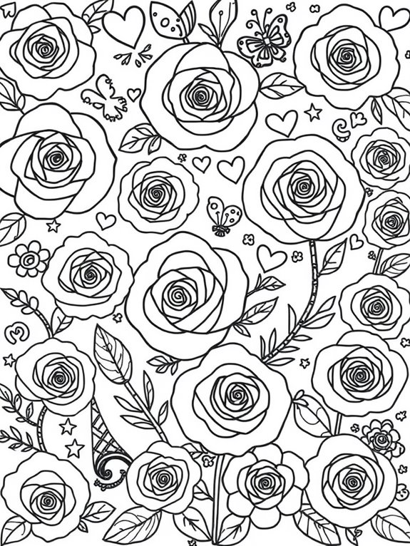 playful doodle roses design