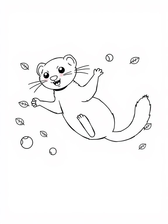 playful ferret coloring page