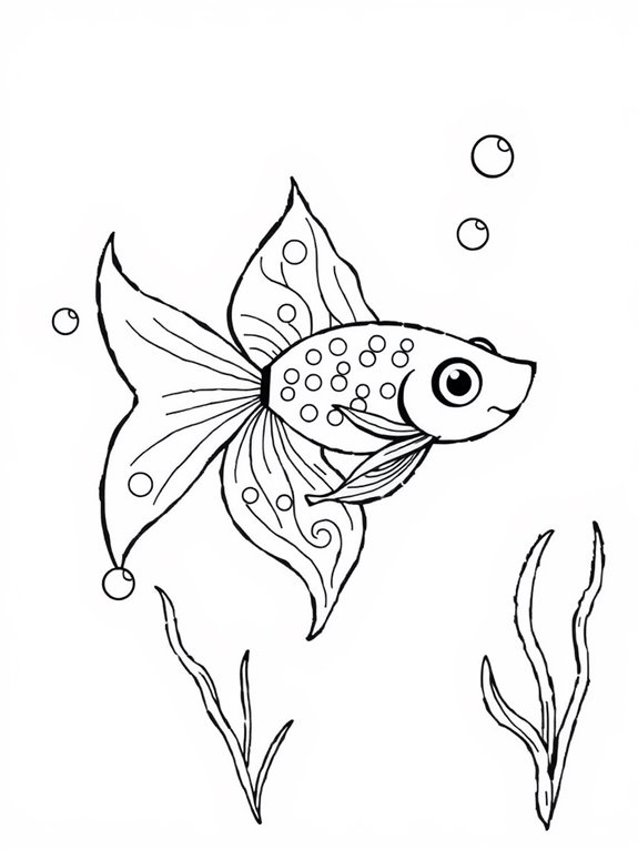 playful guppy coloring page